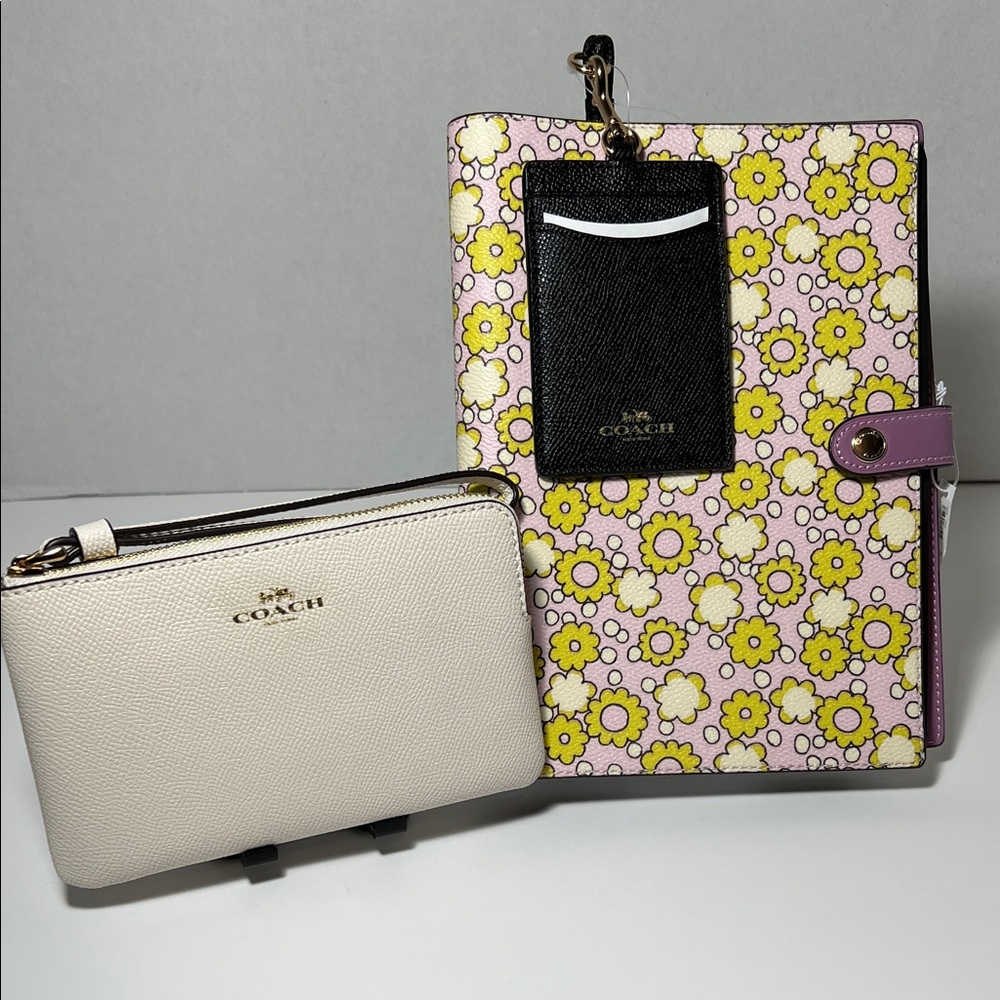 Coach Floral Pink and Cream Women's Bag Set